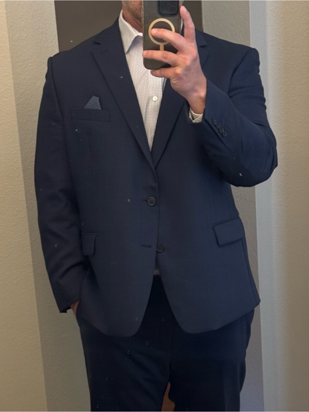 Ralph Lauren Mens Navy Suit - Two-Button Blazer and matching pants.